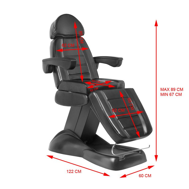 Poltrona Estetica Elettrica Lux 3 Motori Nera - immagine 7