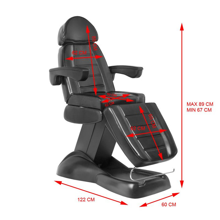 Poltrona Estetica Elettrica Lux 3 Motori Nera - immagine 7
