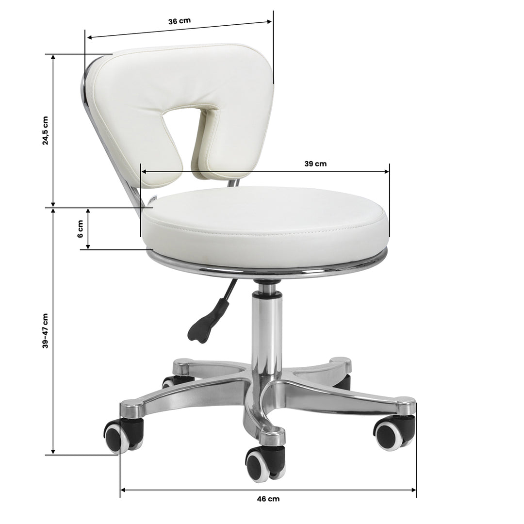Sgabello con Ruote 9266 Bianco - immagine 8