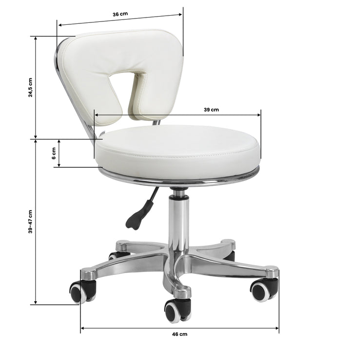 Sgabello con Ruote 9266 Bianco - immagine 8