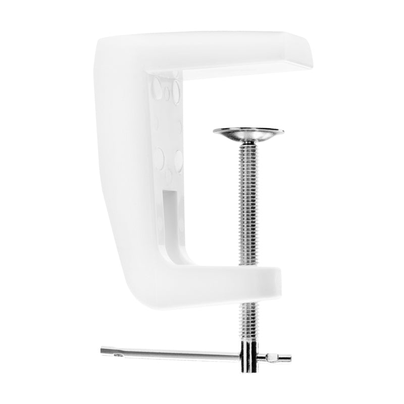 Supporto Morsetto da Tavolo per Lampada con Lente Bianco