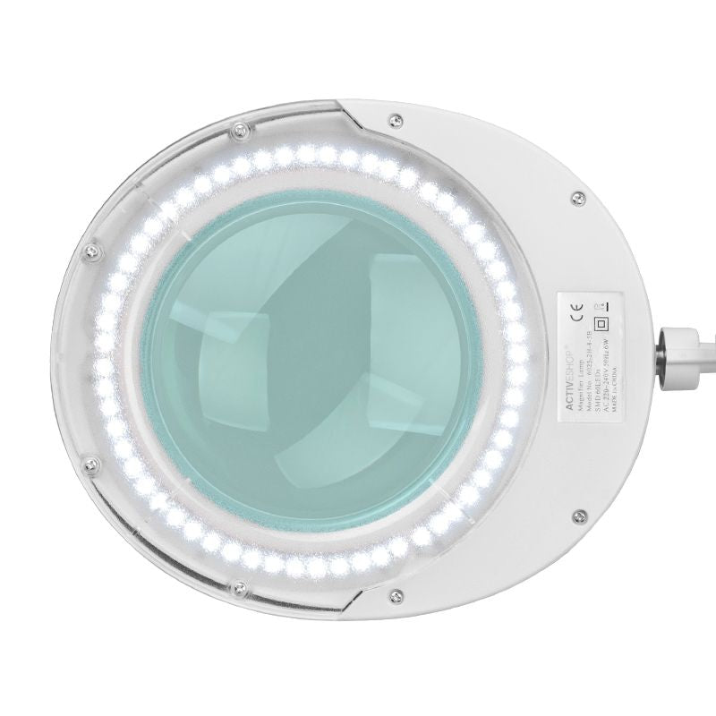 Lampada lente ingrandimento Elegante 6025 60 SMD LED 5D con Stativo Bianco 5