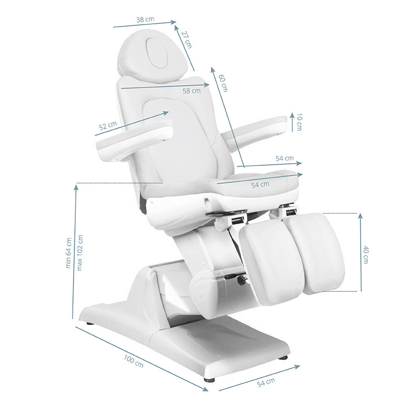 Poltrona estetista elettrica Azzurro 870S Pedi 3 Bianco 2