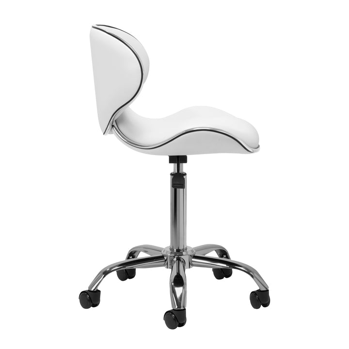Sgabello Ergonomico con Ruote Gabbiano Q-4599 Bianco - immagine 2