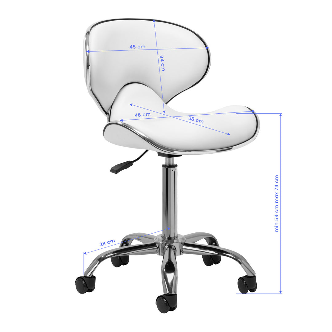 Sgabello Ergonomico con Ruote Gabbiano Q-4599 Bianco - immagine 8