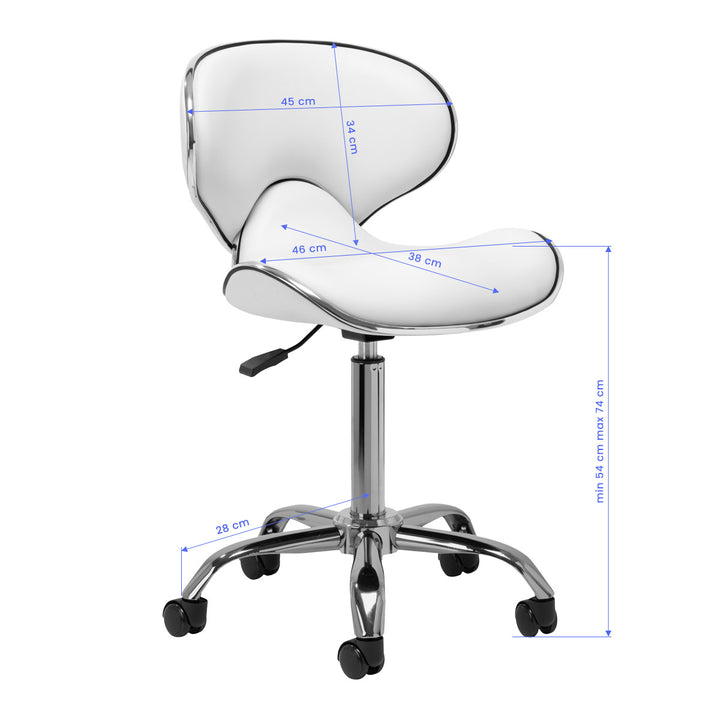 Sgabello Ergonomico con Ruote Gabbiano Q-4599 Bianco - immagine 8