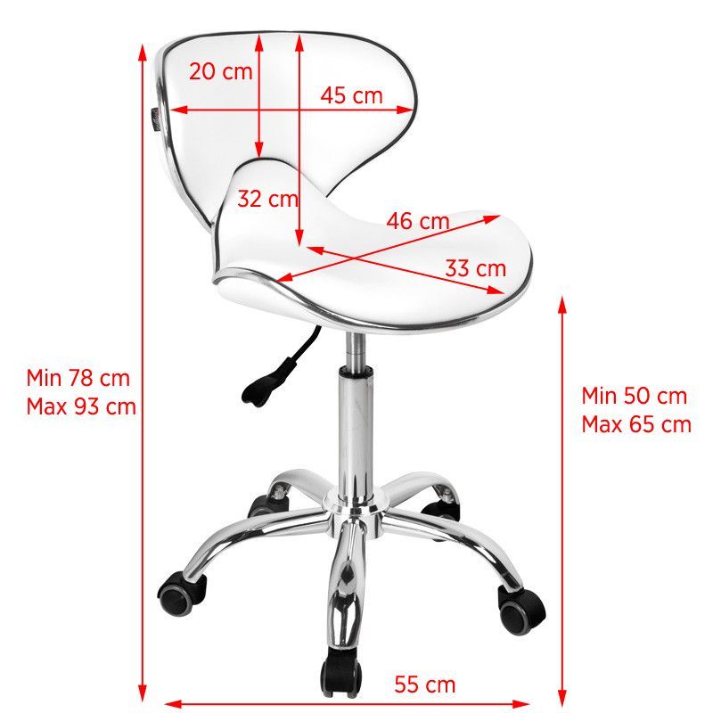 Sgabello ergonomico Gabbiano Q-4599 Bianco 5