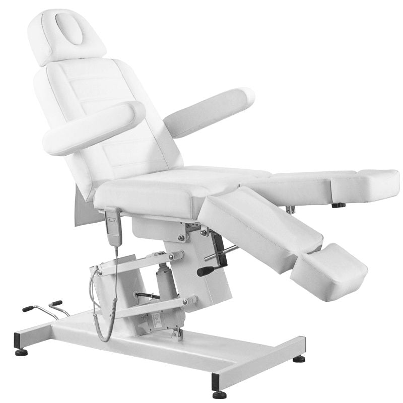 Poltrona Estetica Elettrica Azzurro 706 1 Motore Pedi Bianca