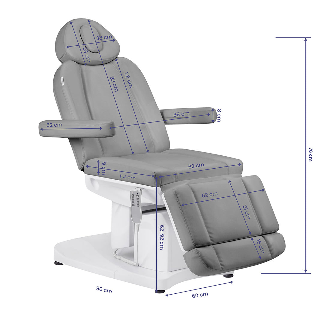 Poltrona Estetica Elettrica Azzurro 708A 4 Motori Grigia - immagine 14