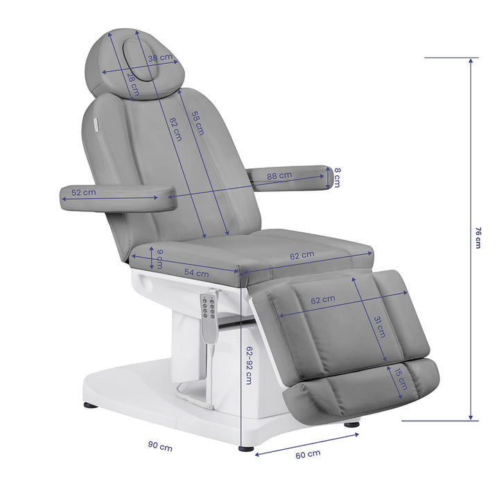 Poltrona Estetica Elettrica Azzurro 708A 4 Motori Grigia - immagine 14