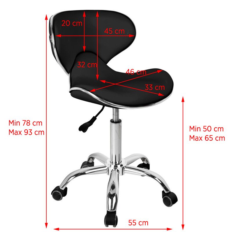 Sgabello ergonomico Gabbiano Q-4599 Nero 2