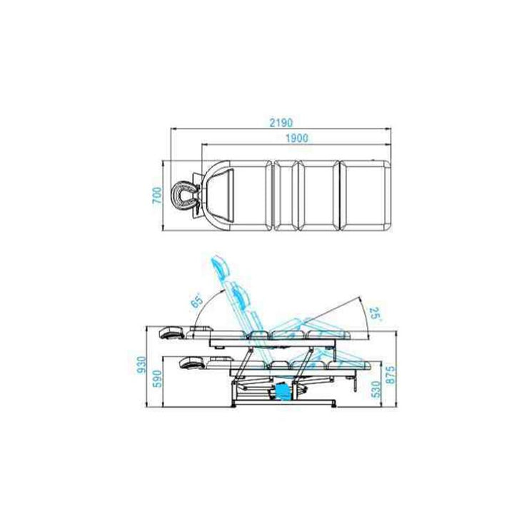 Lettino massaggio Elettrico Azzurro 693A 1 Bianco 6