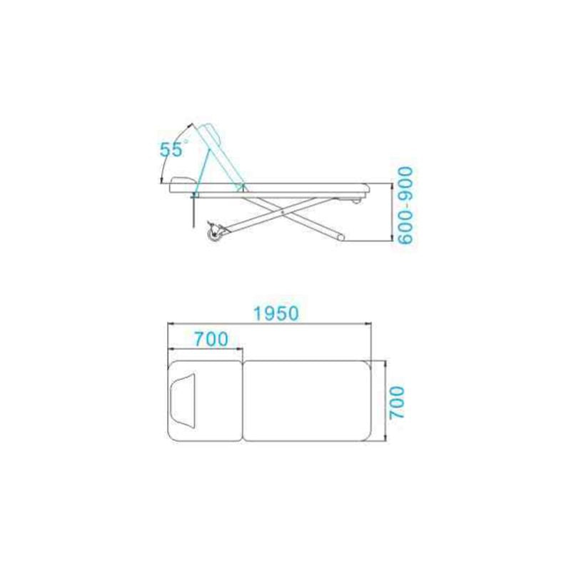 Lettino massaggio Elettrico Azzurro 329E 1 Bianco 2