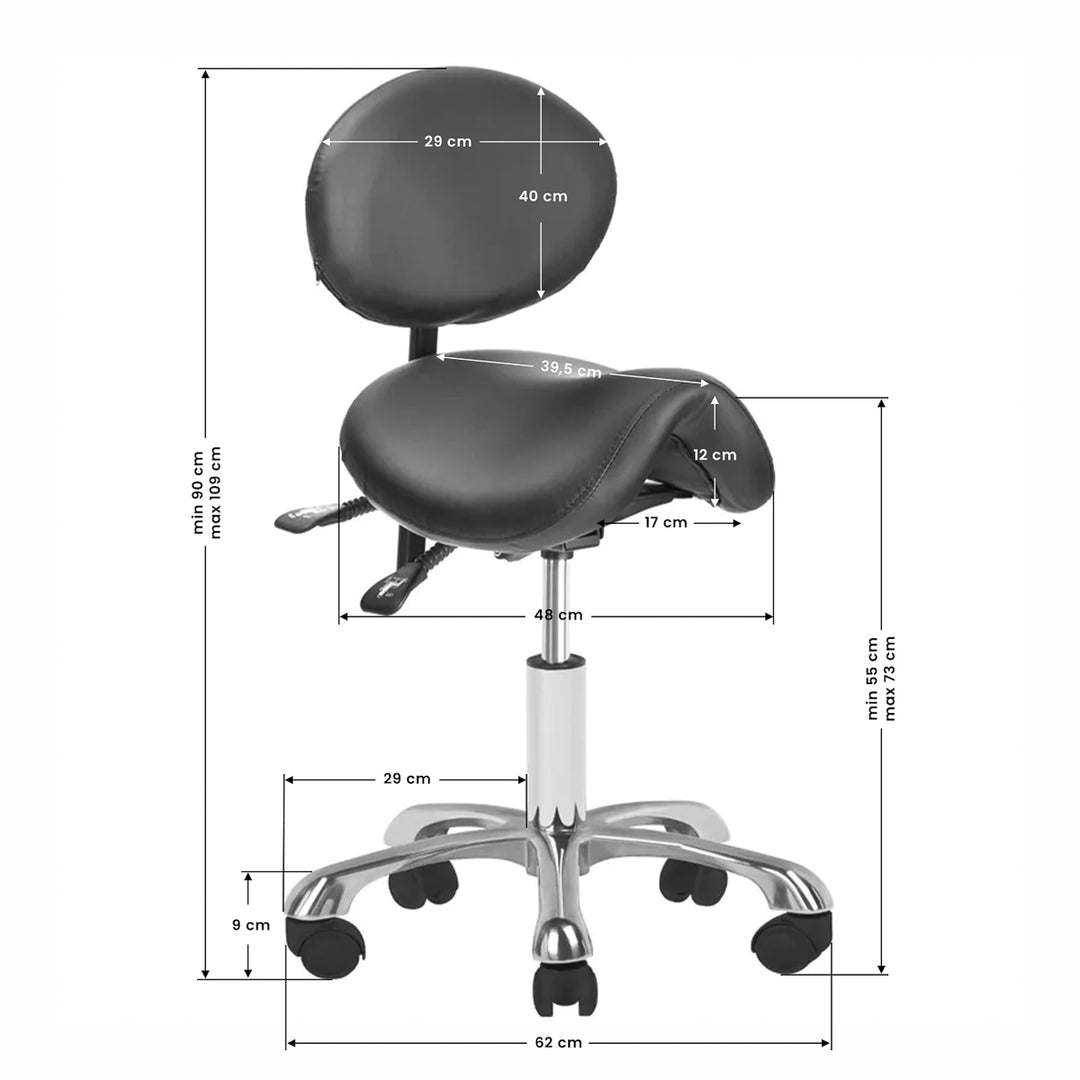 Sgabello ergonomico 1025 Giovanni Nero 5