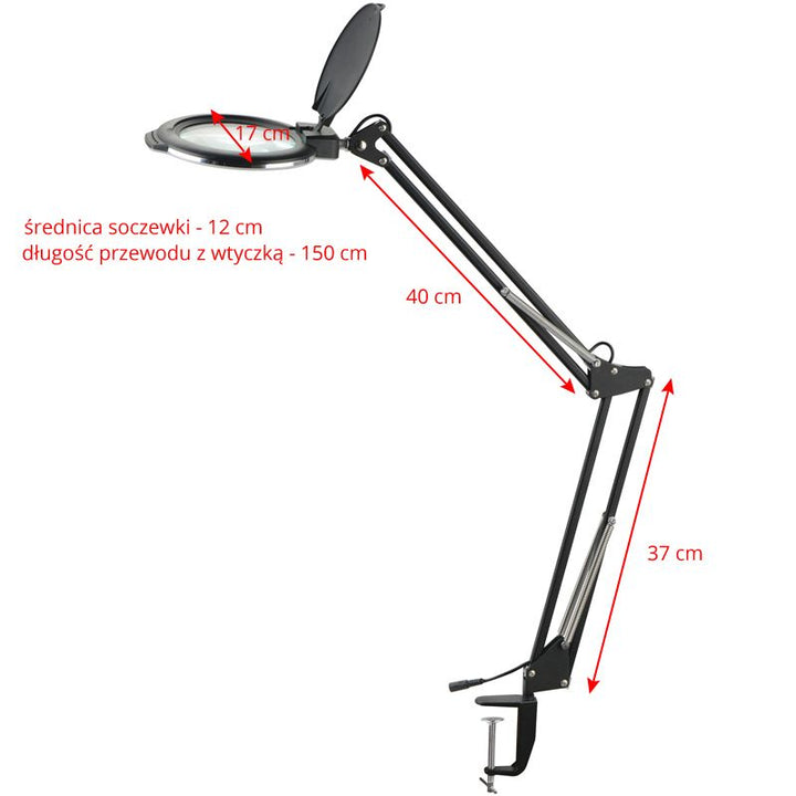 Lampada lente ingrandimento SMD LED Glow Moonlight 8012 5D da Tavolo Bianco 4