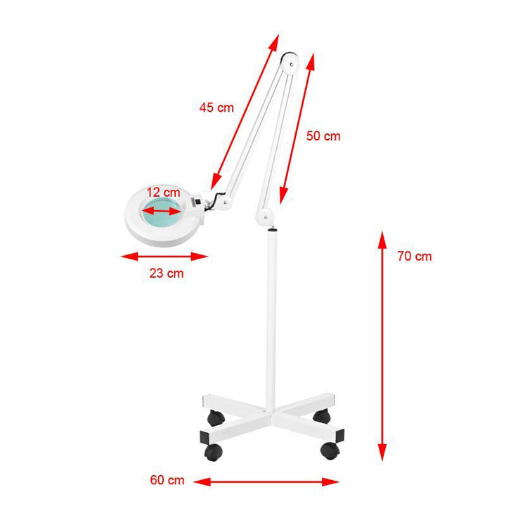 Lampada lente ingrandimento S4 5D con Stativo Bianco 5