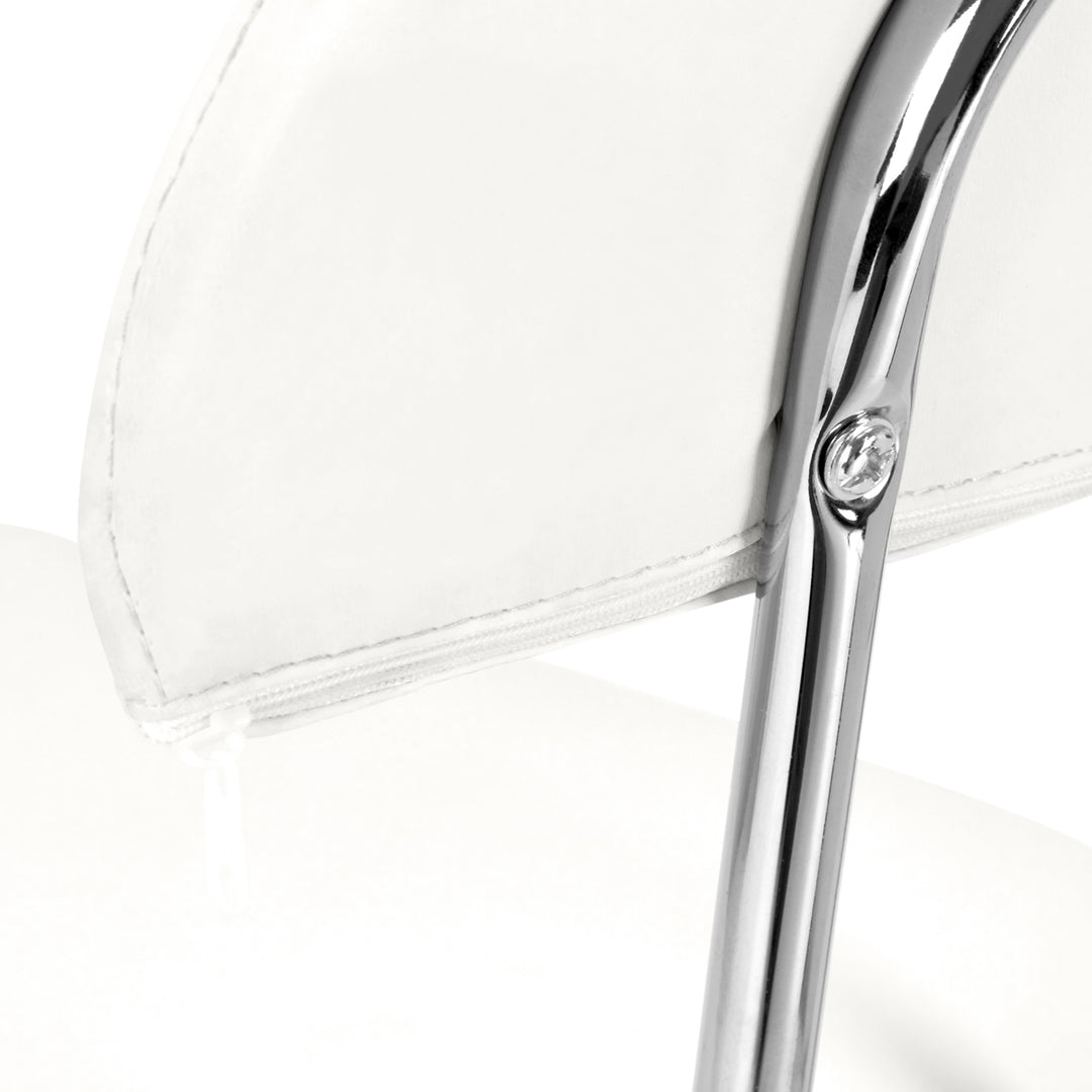 Sgabello Ergonomico con Ruote e Schienale 6001 Bianco - immagine 5