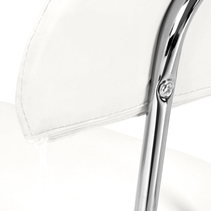 Sgabello Ergonomico con Ruote e Schienale 6001 Bianco - immagine 5