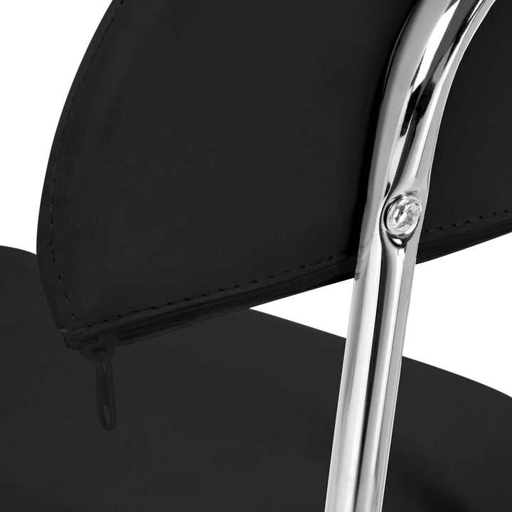 Sgabello Ergonomico con Ruote e Schienale 6001 Nero - immagine 5