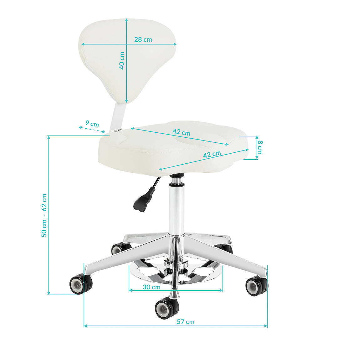 Sgabello con Ruote Azzurro 156F Bump-Up Bianco - immagine 10