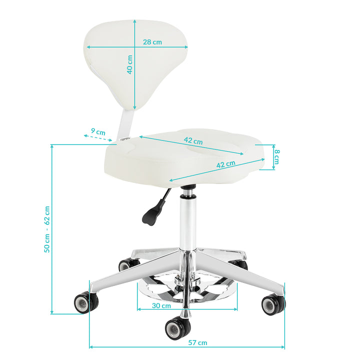 Sgabello con Ruote Azzurro 156F Bump-Up Bianco - immagine 10