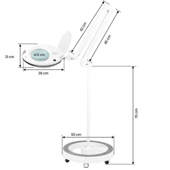 Lampada con Lente LED 60 SMD 5D su Stativo Elegante 6027 Bianca - immagine 6
