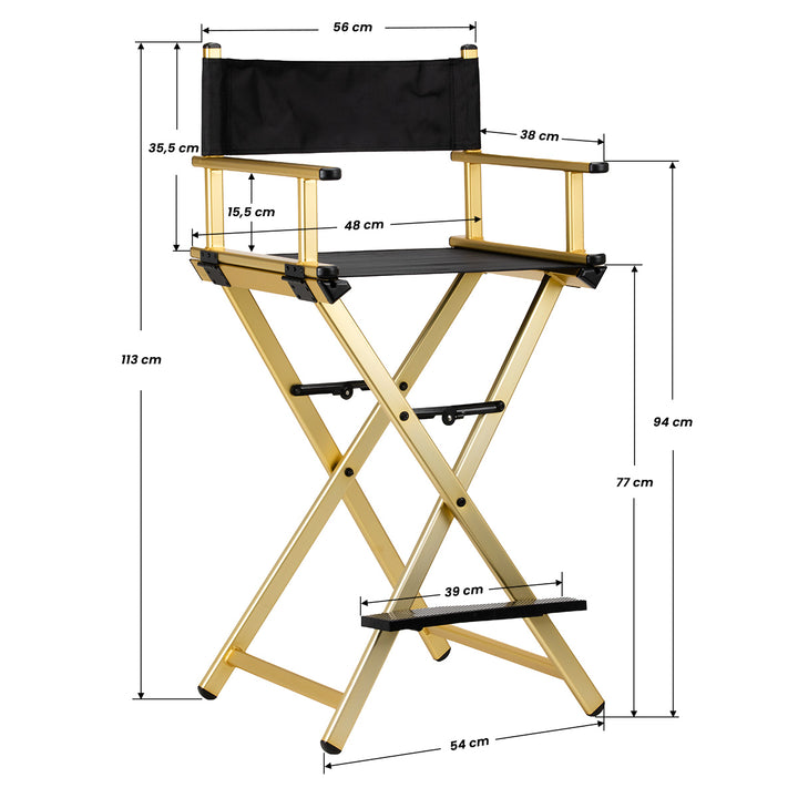 Sedia Trucco Pieghevole Alluminio Oro - immagine 9