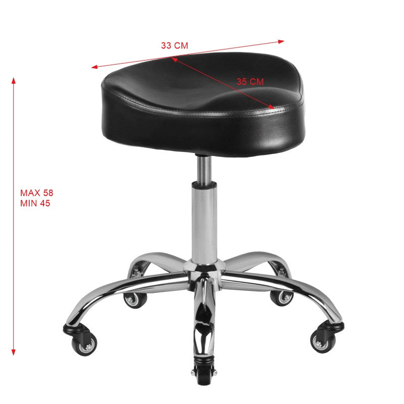 Sgabello con Ruote Gabbiano A450 Nero - immagine 4