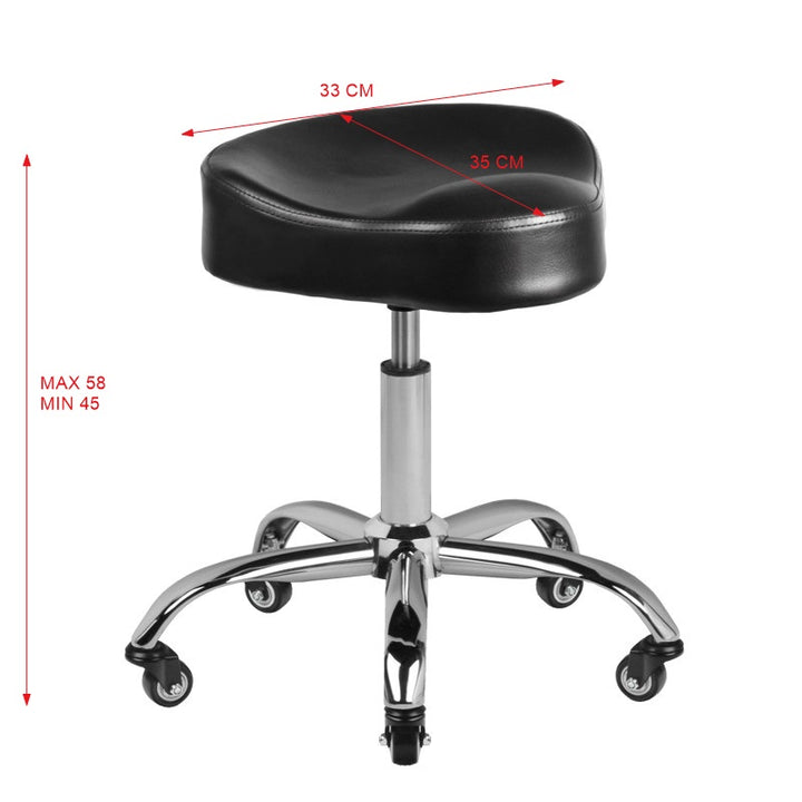 Sgabello con Ruote Gabbiano A450 Nero - immagine 4