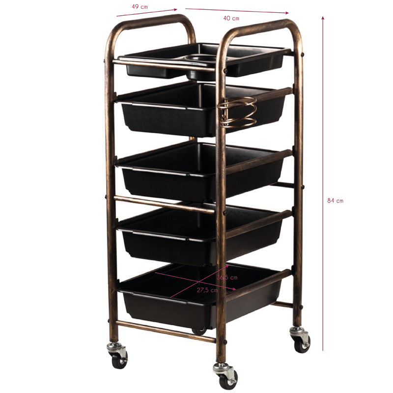 Carrello Parrucchiere Gabbiano 8-76 Vecchio Oro - immagine 3