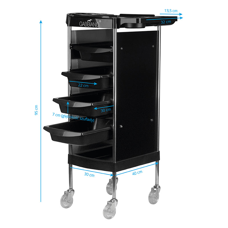 Carrello Parrucchiere Gabbiano FX11-B Nero - immagine 6