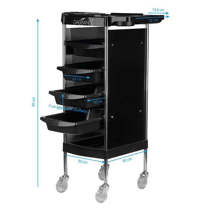 Carrello Parrucchiere Gabbiano FX11-B Nero - immagine 6