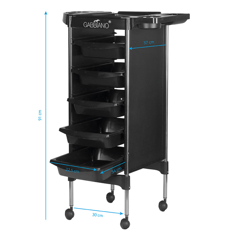 Carrello Parrucchiere Gabbiano FX11-5 Nero - immagine 5