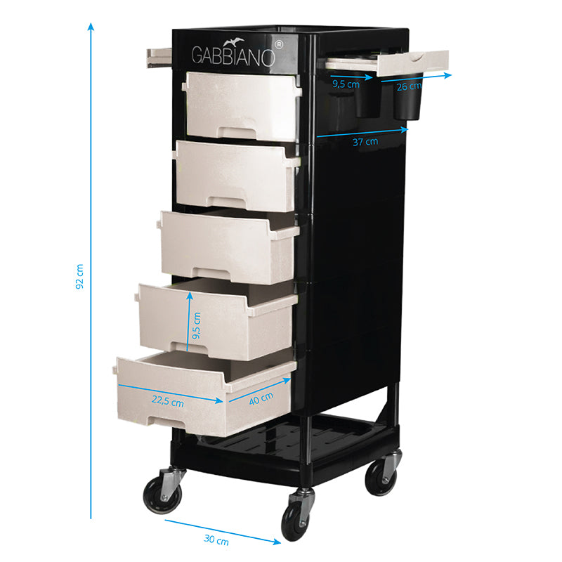Carrello Parrucchiere Gabbiano FT65 Nero-Bianco - immagine 5