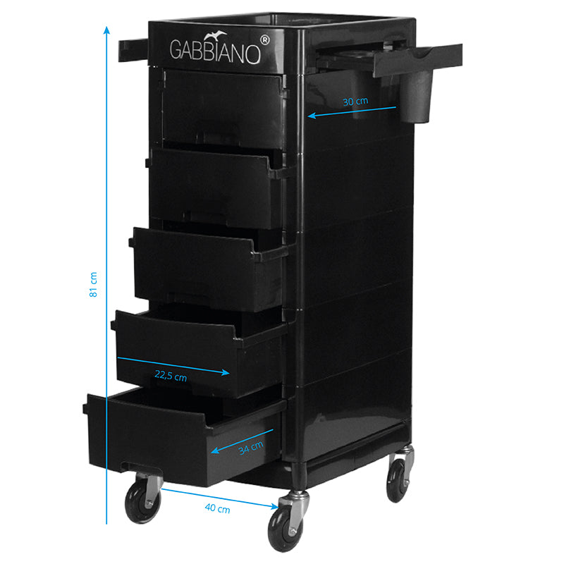 Carrello Parrucchiere Gabbiano FT65-A Nero - immagine 5