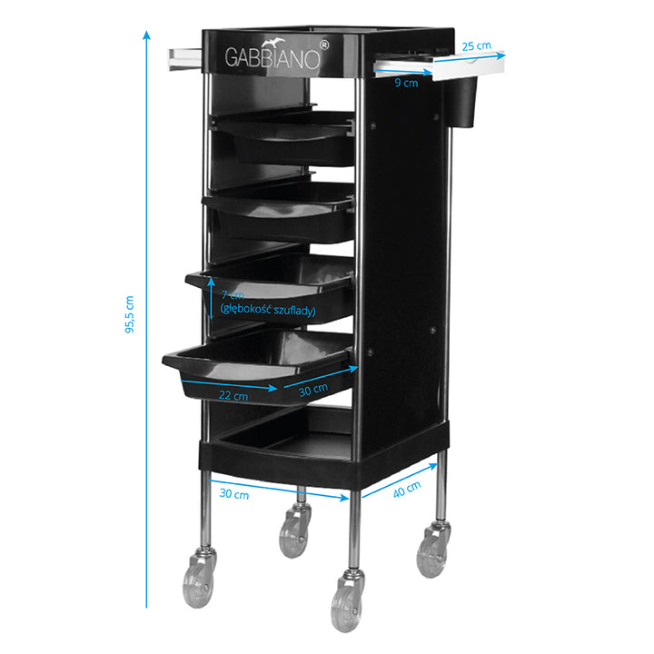Carrello Parrucchiere Gabbiano FX11F Nero - immagine 5