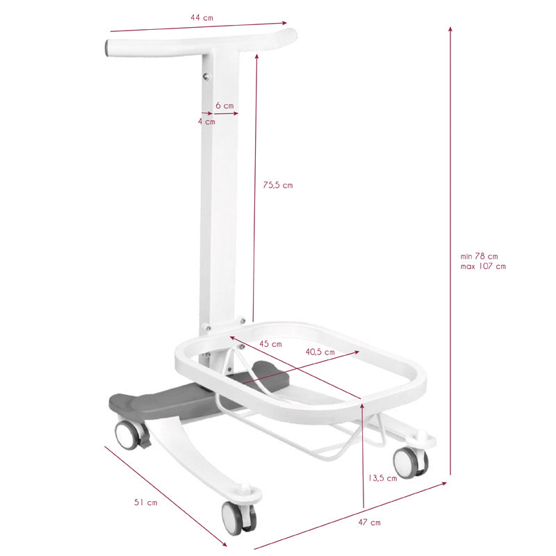 Pediluvio Comfort con Ruote e Funzione Lift Bianco - immagine 5