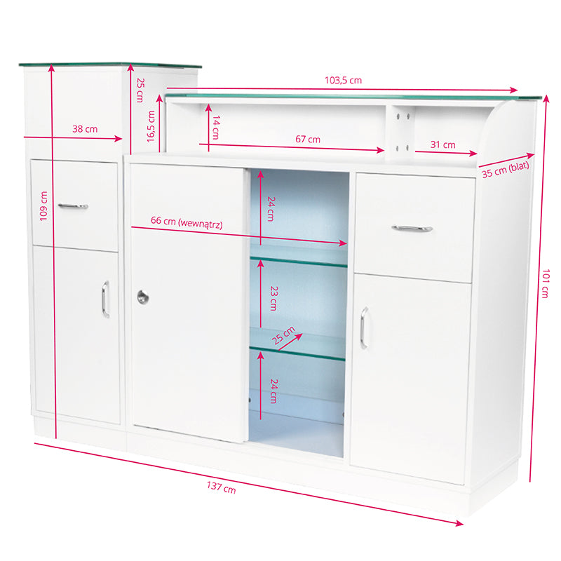 Bancone Reception Gabbiano Q-0333 Bianco - immagine 8