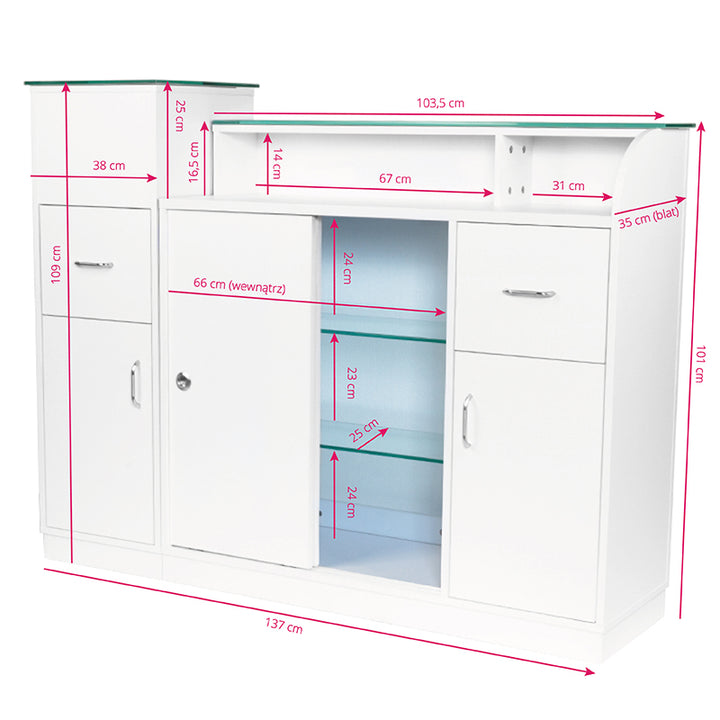Bancone Reception Gabbiano Q-0333 Bianco - immagine 8