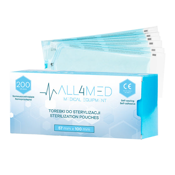 Buste di Sterilizzazione per Autoclave All4Med 57 × 105 mm – 200 Pezzi