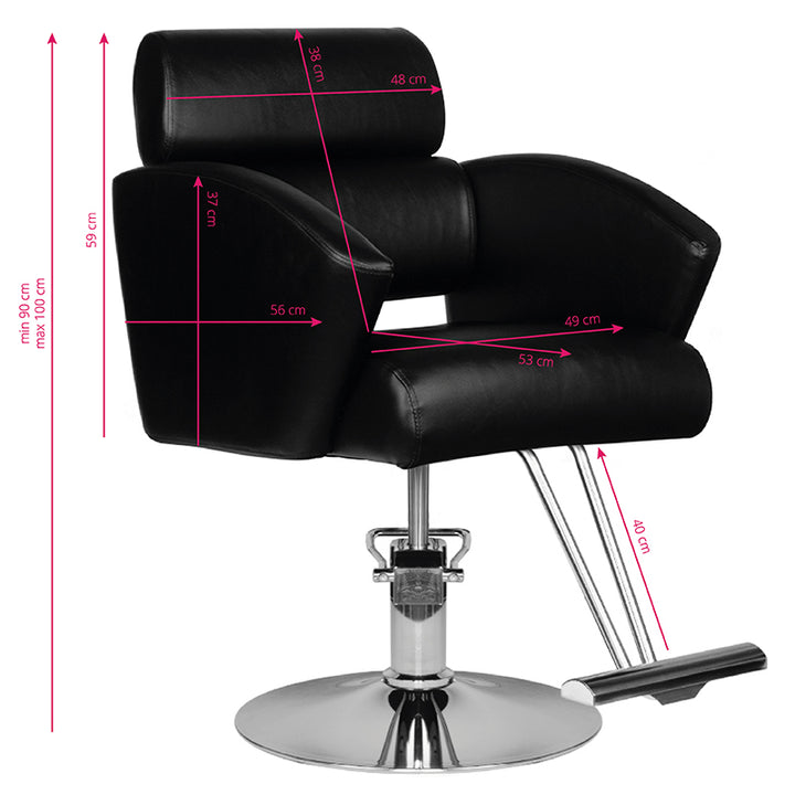 Poltrona parrucchiere Hair System HS02 Nero - immagine 6