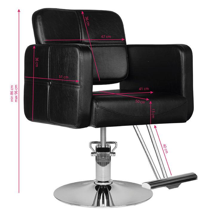 Poltrona parrucchiere Hair System HS10 Nero 5