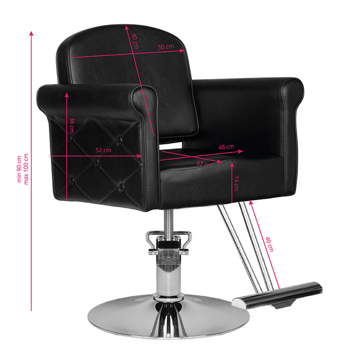 Poltrona parrucchiere Hair System HS69 Nero - immagine 5