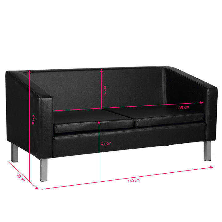 Divano Sala d'Attesa Gabbiano BM18003 3 Posti Nero - immagine 3