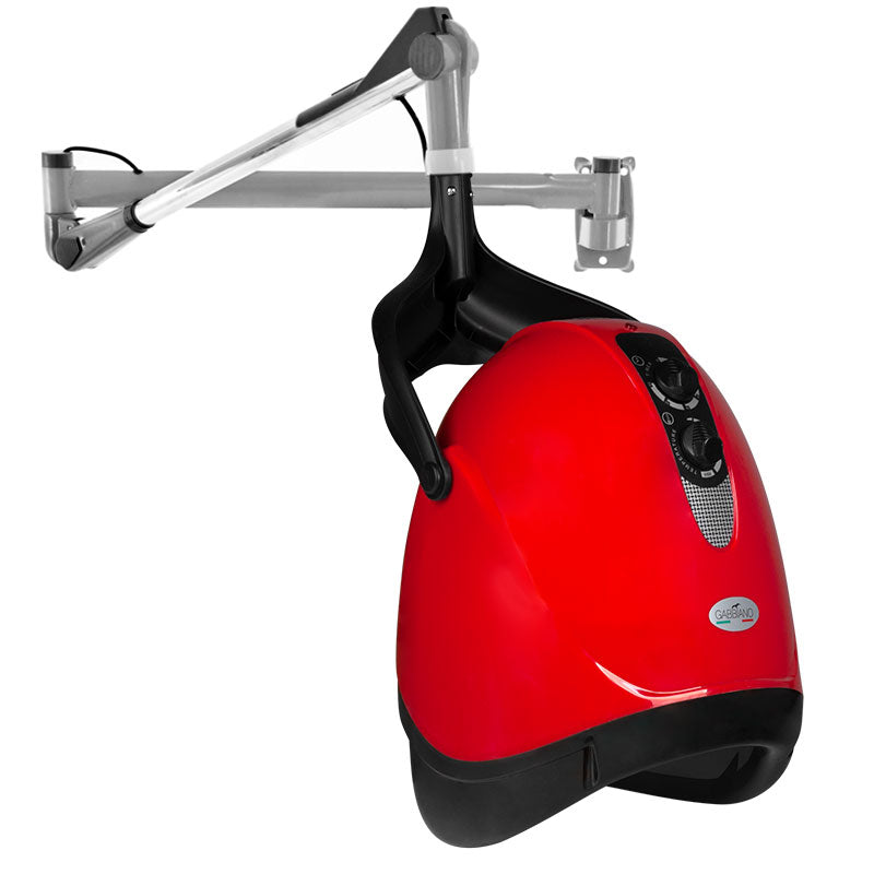 Casco asciugacapelli Gabbiano con braccio a muro DX-201W Velocità singola Rosso 2