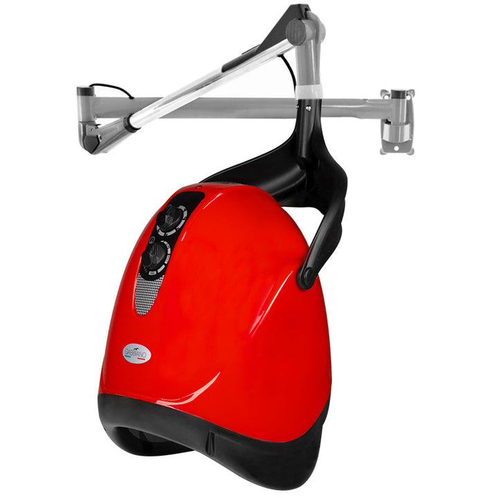 Casco asciugacapelli Gabbiano con braccio a muro DX-201W Velocità singola Rosso 3