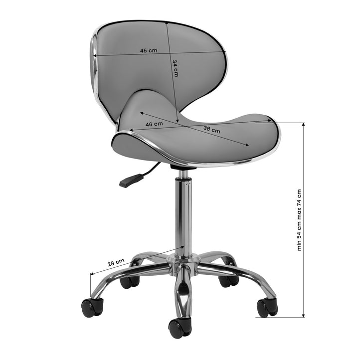 Sgabello Ergonomico con Ruote Gabbiano Q-4599 Grigio - immagine 8