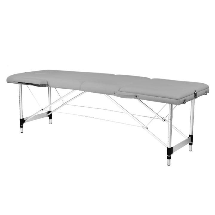 Lettino da massaggio pieghevole in alluminio Balance 3 zone grigio