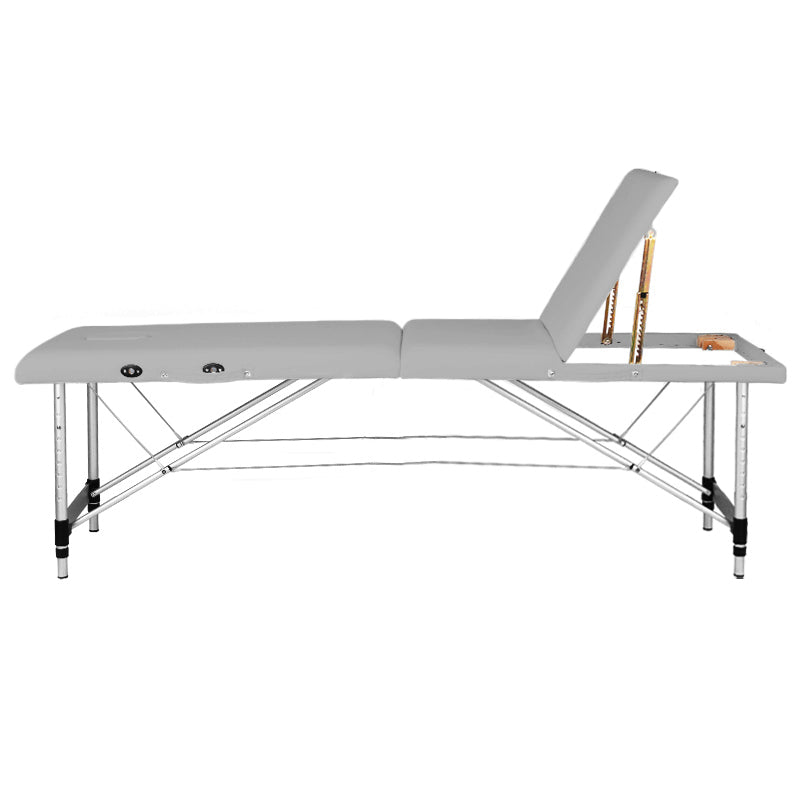 Lettino da massaggio pieghevole in alluminio Balance 3 zone grigio - immagine 2