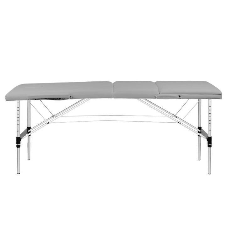 Lettino da massaggio pieghevole in alluminio Balance 3 zone grigio - immagine 3